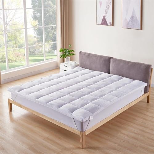 Bedecor Microfibre Mattress Topper 140 x 190, Very Soft and Comfortable Mattress Cover with Non-Slip Design, 3D Massage Bubbles Luxurious Topper 140 x 190, Anti-Allergy Mattress Cover and Machine Washable