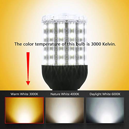25W E26 LED Corn Light Bulb, Wenscha 25W 3000K Soft Warm White 2500 Lumen 220W Equivalent Super Bright LED Bulb Lamp for Indoor Outdoor Large Area Garage Factory Warehouse Backyard Garden Porch