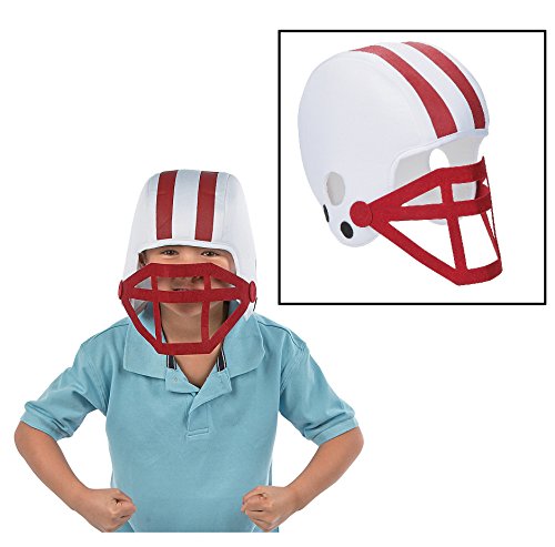 Team Spirit Football Helmet 7" Hole for Face 12" Felt Face Mask Polyester (Burgandy)