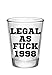 21st Birthday Shot Glass-1998 Shot Glass/Birthday Gifts-21 Birthday Party Supplies (clear-black-1998)