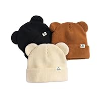 FURTALK Baby Beanie Winter Hat with Bear Ear for Infant Toddler Boys Girls Soft Knitted Skull Cap
