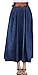Youhan Women's Vintage Fitted Cotton Denim Pleated Long Maxi Skirt