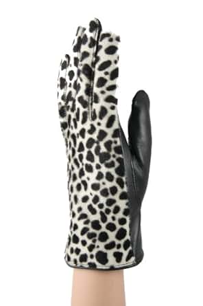 Gaspar Gloves Womens High Fashion Genuine Leather Black & White Gloves at Amazon Womenâs 