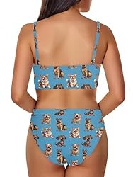 Howilath Women's Tummy Control Bikini Smocked Cute