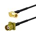Eightwood Satellite Radio Antenna Adapter Cable 6 inches Fakra Curry Code K Male to SMB Female Right Angle Compatible with Sirius XM Car Vehicle Radio Stereo Receiver Tuner
