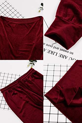 Selowin Women Off One Shoulder 2 Piece Casual Jogger Sweatsuit Velvet Tracksuit Sets 7 Selowin Women Off One Shoulder 2 Piece Casual Jogger Sweatsuit Velvet Tracksuit Sets