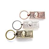 Favorict $100 Hundred Dollar Bill NY Keychain with Swivel Bolt Snap Keychain Hooks Belt Clip US Souvenir Gift Key Ring (4 Pack)