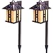 GIGALUMI Japanese Decor Solar Lights for Outside, Pathway Lights 2 Pack - Lawn/Patio/Yard/Walkway/Driveway Decoration