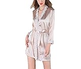 Reinhar women's bathrobe sexy kimono robes lingerie