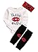 3 PC Newborn Infant Baby Boy Girl Daddy's Red Lips Dot Headband Romper Outfits