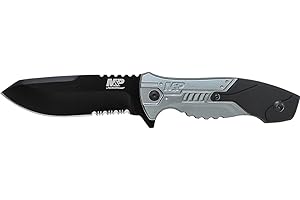Smith & Wesson M&P SWMPF2BS 8.7in S.S. Full Tang Fixed Blade Knife with 4.1in Serrated Clip Point Blade and Aluminum Handle f