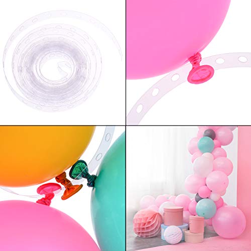 LOCOLO 75 Ft Garland Decorating Strip Tape, 200 PCS Reusable Balloon Glue Point, Balloon Arch Garland Decorating Strip Kit, Easy to Make Balloon Arch Garland Wedding and Party Decorations (3 Rolls)