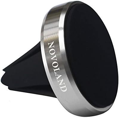 Car Mount, NOVOLAND Universal Magnetic Cell Phone Air Vent Mount Holder for Car, Strong Magnet 360 Rotation, Fits Apple and Android Smartphone iPhone Samsung Nexus and HTC, Silver