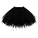 Honeystore Women's Short Vintage Ballet Bubble Puffy Tutu Petticoat Skirt Black