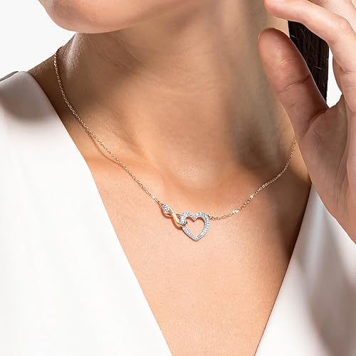 Collana Infinity, Cuore, Bianca, Mix Finiture