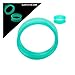 BodyJewelryOnline Super Thin-Walled Glow-In-The-Dark Silicone Double Flared Aqua Tunnels, [1 Pair], 00g Thickness, 10mm Width, High-Quality Silicone, Easy [Wear/Remove], Hypoallergenic