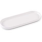 Ceramic Sink Tray, Bathroom Counter Tray, Bathtub, Cosmetics Dish, Candle, Perfume Shampoo Liquid Soap Simple Style Design Suit for Bathroom and Kitchen (White)