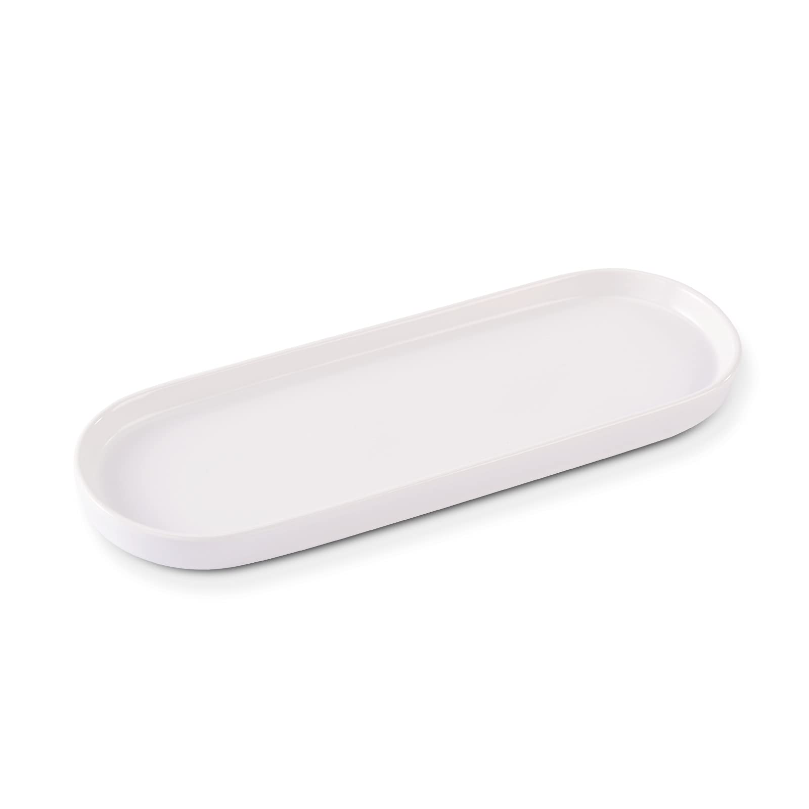 Photo 1 of Ceramic Sink Tray, Bathroom Counter Tray, Bathtub, Cosmetics Dish, Candle, Perfume Shampoo Liquid Soap Simple Style Design Suit for Bathroom and Kitchen (White)