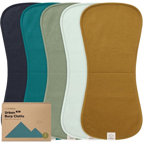 Photo 1 of KeaBabies 5-Pack Organic Burp Cloths Baby Girl, Boy - Extra Large, Absorbent Baby Burp Cloths, Soft Burping Cloths for Babies, Newborn Burp Clothes, Cotton Burp Rags,Neutral Thick Burp Cloth (Eclipse)