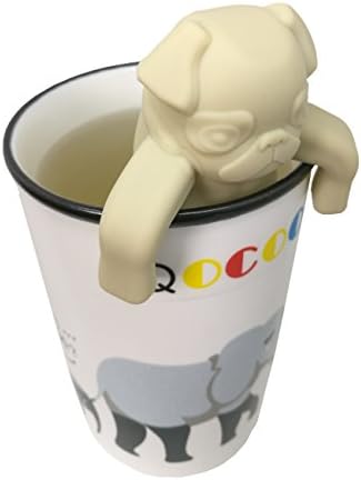 QOCOO Pack of 8 Loose Leaf Tea Infuser Strainers for Herbal Weight Loss Tea and Mulling Spices Made from Food-Grade Silicone Pug yellow