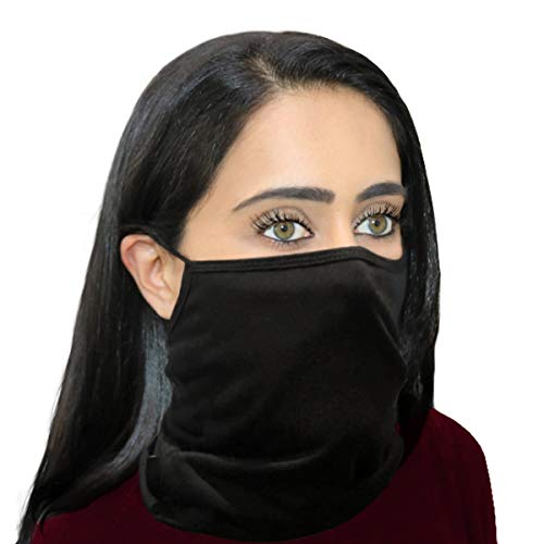 Step Ahead ® | 3 Pack Triple Layer Cotton Snood Black Face Covering (Pack of 3) |
