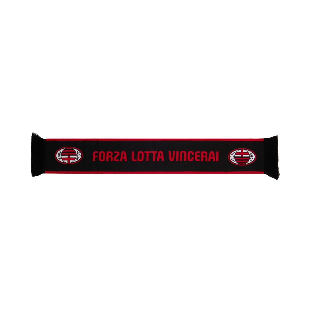 AC Milan Forza Fight Vincerai Scarf Official Product, red/black, One Size
