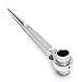 Lucksender Silver 19/22mm Scaffold Podger Ratchet Spanner Site Ratcheting Socket Wrench
