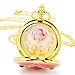 Golden Fashion Cosplay Anime Womens Pocket Watch with Chain Necklace Pendant Womens Girls