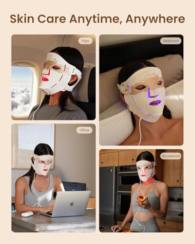 RENPHO 4D Red Light Therapy Mask for Face 2026, Birthday Gifts for Women Mom Wife, 324 LEDs Full Face Coverage & 3 Light Modes, Cordless LED Red Light Therapy Face Mask for Home Use & Travel