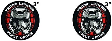 Application Star Wars Classic First Order Chrome Troop Leader Cosplay Badge Embroidered Iron Or Sewn-On Applique Patch 2-Pack Gift Set