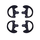 AIRSN Replacement Earmold Earbud Earplug for Motorola Kenwood Two-Way Radio Air Acoustic Coil Tube Audio Kits (Black,3 Pair-Samll,Medium,Large)
