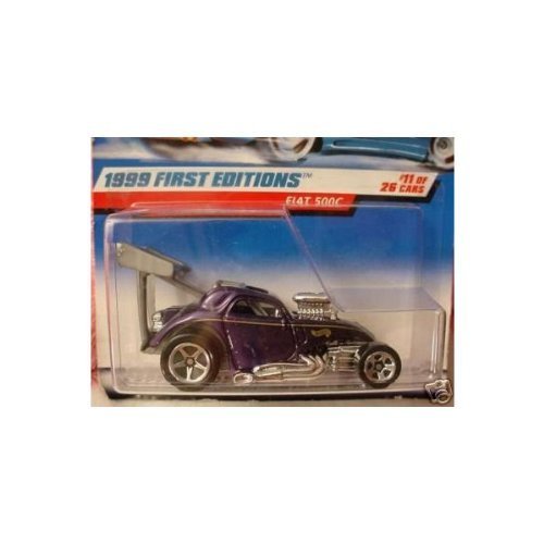 Hot Wheels 1999-11 First Editions Fiat 500C Metalflake PURPLE 1:64 Scale