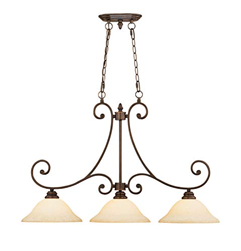 Millennium Three Light Island 1233-RBZ Pendant Fixture, Bronze/Dark
