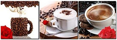 3Pcs Coffee Combination Painting Printed On Canvas Frameless Drawing Home Wall Decor Gift (Random: Size)