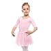 Stelle Ballet Dress for Girls with 1/2 Sleeve Tutu(DS05-Ballet Pink,XS)