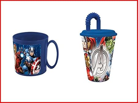 TAZA MICROONDAS Y VASO CAÑA (AVENGERS): Amazon.es: Hogar