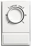 Broan 86W Line Voltage Wall Thermostat single pole rated 120/240VAC 22 amps Heater control