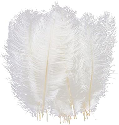 Amazon Com Awaytr 10pcs Natural Ostrich Feathers For Wedding Centerpieces Home Decoration 8 10 Inch White Arts Crafts Sewing