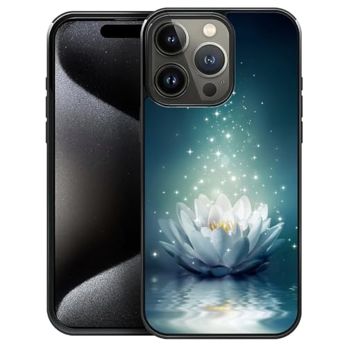 ZHEGAILIAN Compatible with iPhone 16 Pro Max Case,Pattern Design Hard PC Back Cover Non-Slip Soft TPU Protective Case for iPhone 16 Pro Max for Women 6.7inch-White Lotus Night at Amazon