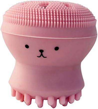Cleaner Facial Brush, Jellyfish Silicon Face Brush,Exfoliating Silicone Facial Scrubber,Deep Pore Cleaning Brush,Octopus face brush,My Beauty Tool Brush, Baby Shower Brush(Pink Brush)