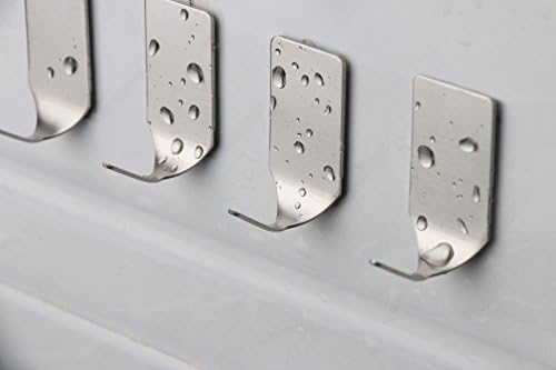XPXKJ Wall Hooks, 3M Adhesive Hooks, 304 Stainless Steel Self Adhesive Waterproof Hook,for Home, Kitchen, Bathroom 10pcs/Pack (Silver)