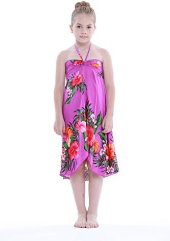 Aloha Fashion Girl Butterfly Hawaiian Luau Dress In Purple Floral 2T