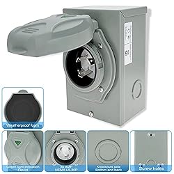Miady 30 Amp Generator Power Inlet Box, NEMA 3R