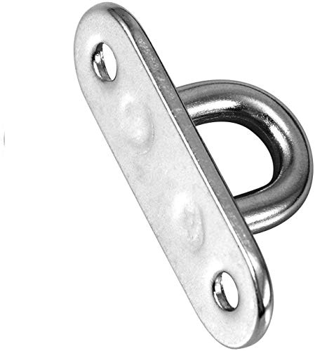 image for Hulless 3.1 x 1 Inch Stainless Steel Ceiling Hook Pad Eye Plate Marine