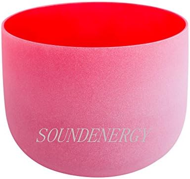 432Hz Perfect Pitch C Note Root Chakra Red Frosted Quartz Crystal Singing Bowl 10 inch mallet and o-ring included