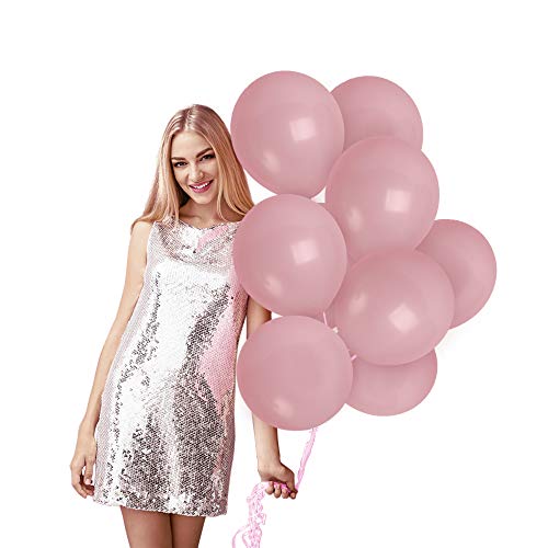 Treasures Gifted Light Pale Pink Matte Balloons 12 Inch Latex with Curling Ribbon Party Kit for Birt - //coolthings.us