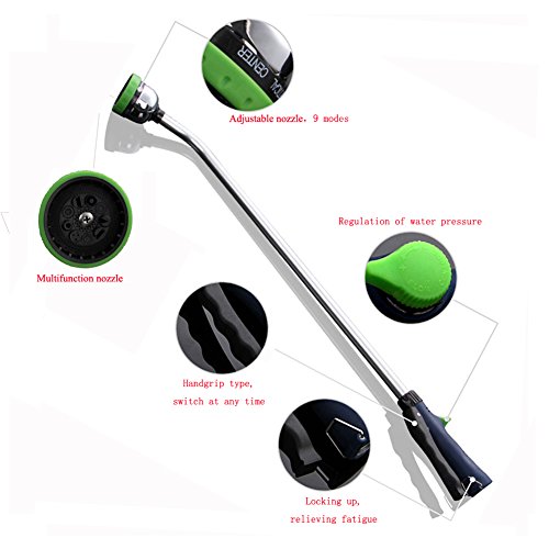 Greatstar 9 in 1 Pressure Washer Gun,flower power washer,Handheld&Adjustable High Pressure Power Washer Garden Hose Spray Nozzle,Car&Windows Washing Wand