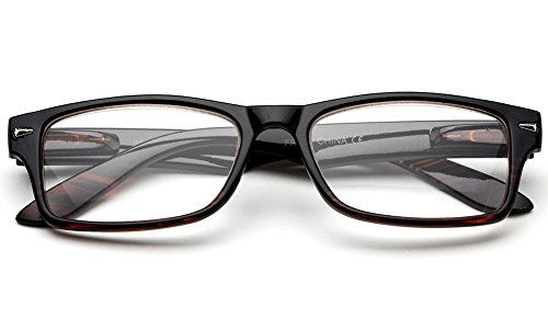 Newbee Fashion - IG Unisex Clear Lens Slim Light Weight Small Plastic Rectangular Frame Clear Lens Glasses with Spring Temple