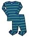 Leveret Striped 2 Piece Pajama Set 100% Cotton (18-24 Months, Blue & Green)
