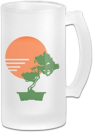 MarthaStill Sun & Bonsai Tree Funny 16 Oz Frosted Glass Stein Wine Beer Mug